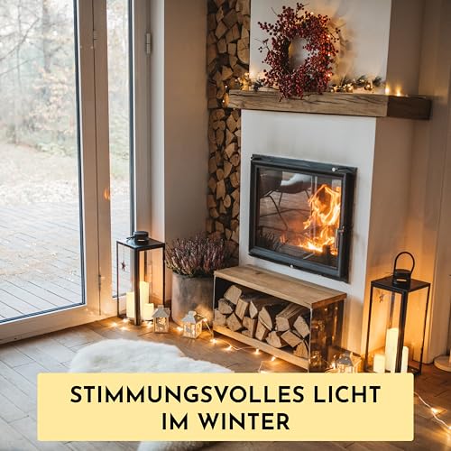 Nordstern LED Kerzen 3er Set - Stumpenkerzen mit flackernden Licht und Timerfunktion - 6 h Warmweißes batteriebetriebenes Licht - Indoor & Outdoor – Bild 3