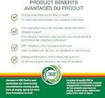 Jamieson Multivitamine Gélifiés pour Hommes Saveur Mûre Citron, Soutient l'Immunité, l'Énergie et la Santé Globale, avec Sélénium, Lycopène, Zinc, Vitamine B12 et Vitamine D3, Végétarien, Non-OGM, Sans Gluten, Couleurs, Saveurs ou Conservateurs Artificiels, 13