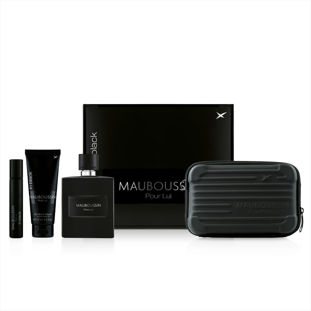 Mauboussin - Coffret Prestige Pour Lui In Black : Eau de Parfum 100ml, Gel Douche 75ml, Travel Spray 20ml & Sac Bandoulière
