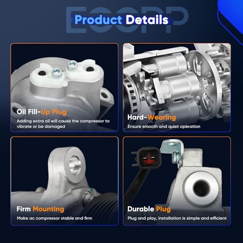 Image of ECCPP A /C Compressor with Clutch 2008-2011 for Ford Focus 2.0L 2.5L AC Compressor
