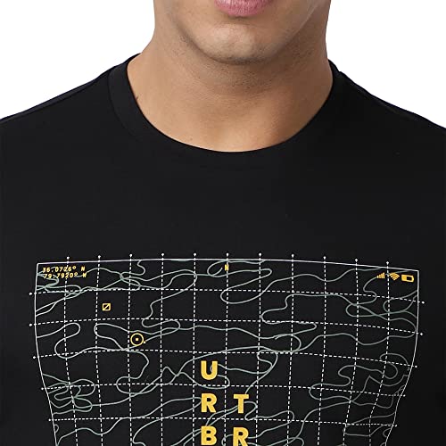 Image of Wrangler Men Black Graphic Regular Fit T Shirt