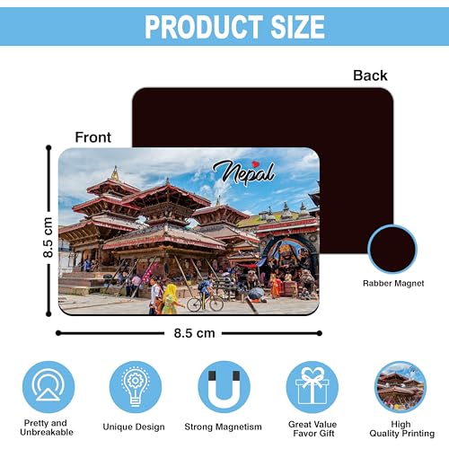 Image of Elegant Fridge Magnet with Themes |Rectangular Size Refrigerator Magnet with Magnetic Rubber Back | Pack of 1, 8.6cm X 5.4cm (Nepal)