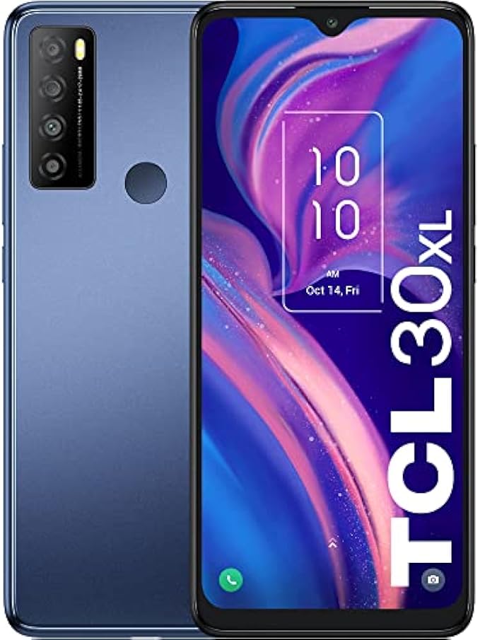 TCL 30XL Unlocked Cell Phone, 6GB + 64GB, 6.82 inch Display, 5000mAh, Smartphone Android 12, 50MP Rear+13MP Front Camera, US Version, Dual Speaker, Night Mist (No 5G)