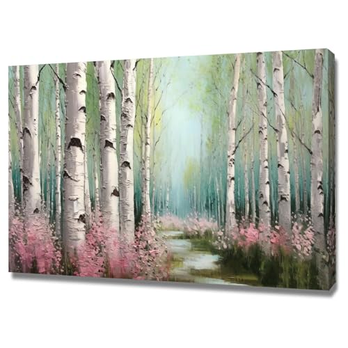 Tableau esthetique rose en toile de qualite superieure 50x70cm avec cadre noir