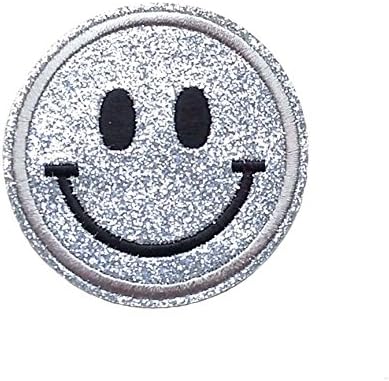 Cute Shiny Spark Smile Face Patch Sewing on/Iron on Embroidered Patches Clothes Dress Hat Pants Shoes Curtain Sewing Decorating DIY Craft Embarrassment Applique Patches (Smile Face 18pcs) - Image 4