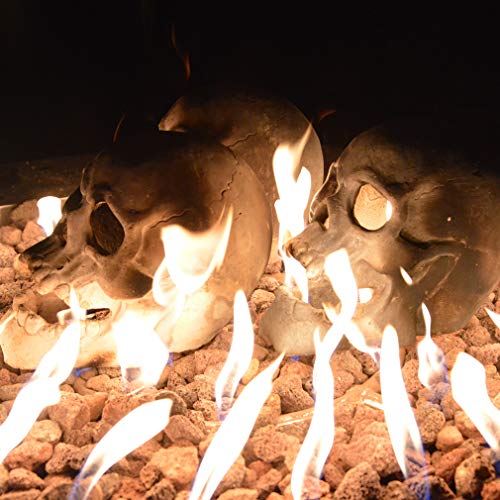 image for Stanbroil 9-Inch Imitated Human Skull Gas Log for Indoor or Outdoor Fi