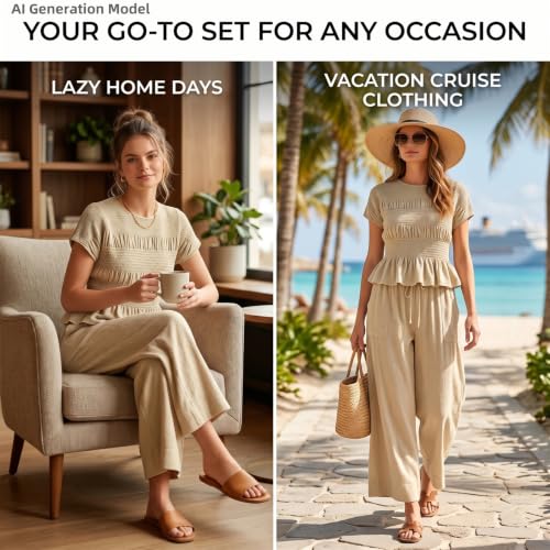 Conjunto de ropa para mujer de dos piezas casual con pantalón de pernera ancha 3