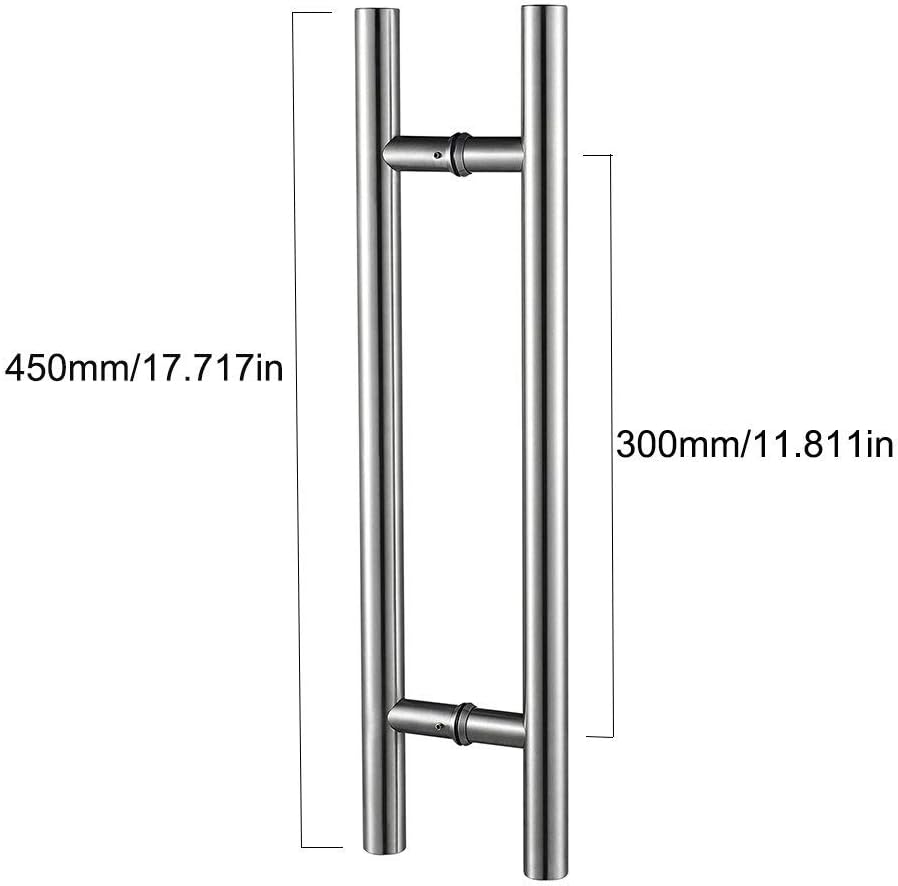 Flаѕh Dеаlѕ - 70% оƒƒ Ranbo 18 inches Solid Standoffs Heavy-Duty Commercial Grade-304 Stainless Steel Push Pull Door Handle/Barn Door Pull Handle/Glass Pulls, Mirror-Polished Chrome Finish