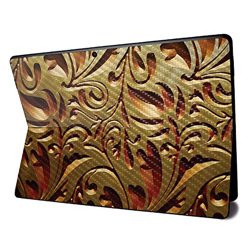 Image of MightySkins Carbon Fiber Skin for Microsoft Surface Pro X - Mosaic Gold | Textured Carbon Fiber Finish | Easy to Apply, Remove, and Change Styles | Made in The USA
