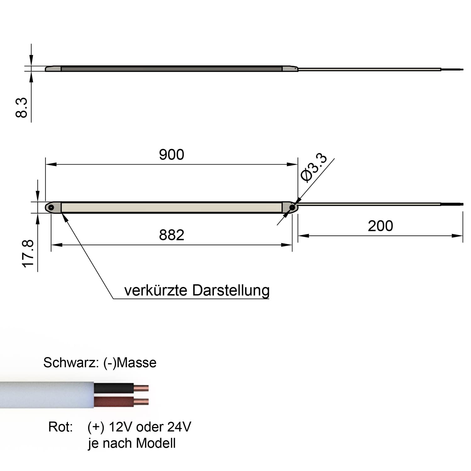 INTERA sensor - 12V LED-Innenraumleuchte - 900mm