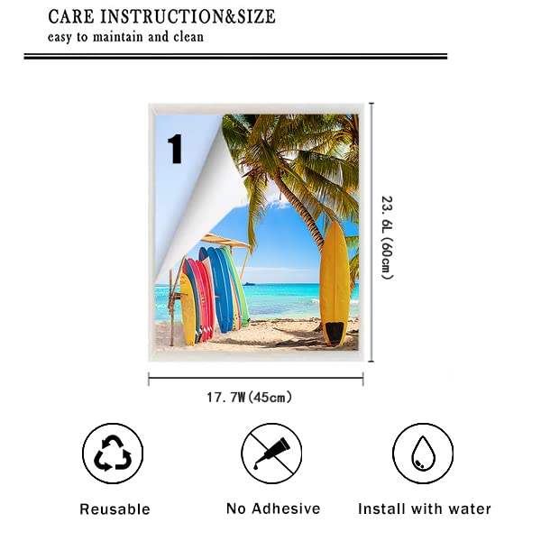 Vinilo Decorativo para Ventana Azul Playa 23.6x17.7 pulg miniatura 2