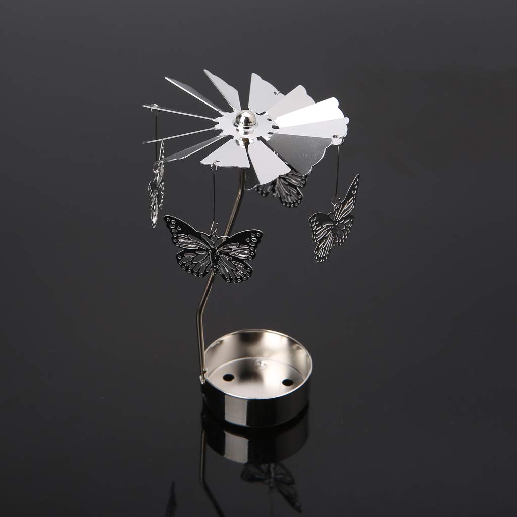 RY-CAN Rotary Spinning Tealight Candle Metal Tea Light Holder Carousel Home Decor Gift Candle Holder