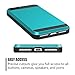 Anuck Case for iPhone 7 Plus Case, for iPhone 8 Plus Case, Shockproof Wallet Case [Card Pocket][Slide Cover] Anti-Scratch Protective Shell Armor Rubber Bumper Case with Card Slot Holder - Light Blue
