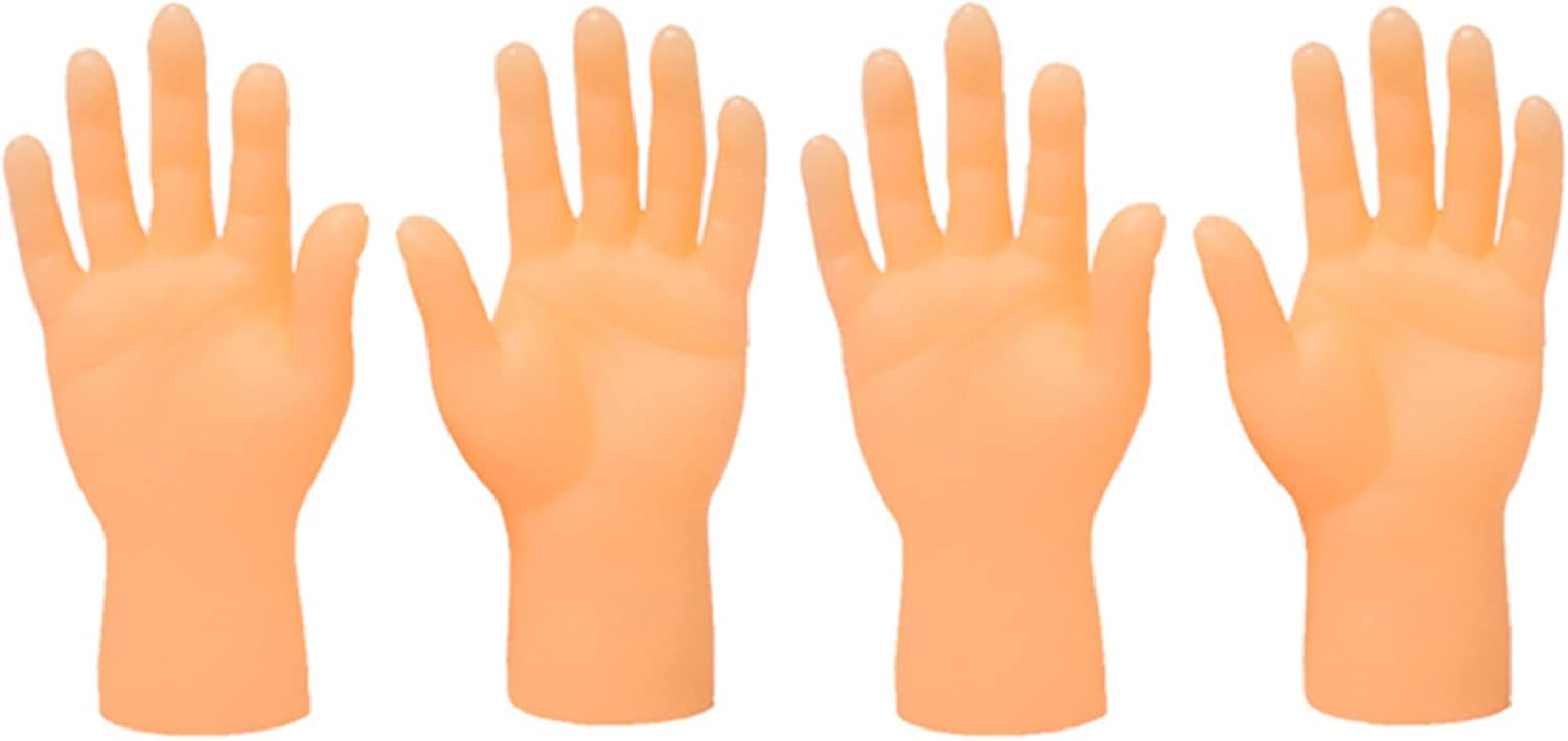 Practical joke path for small hand puppets pranked hands