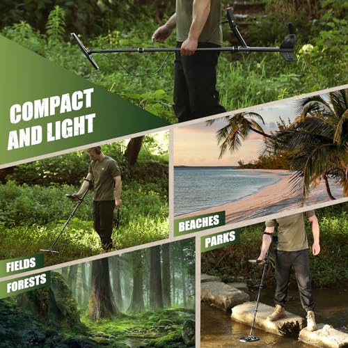 Image of Metal Detector for Adults,Professional Higher Accuracy Metal Detector Kit with 12 inch IP68 Waterproof Search Coil with LCD Backlight,5 Modes,Gold Detector for Beach Hunting