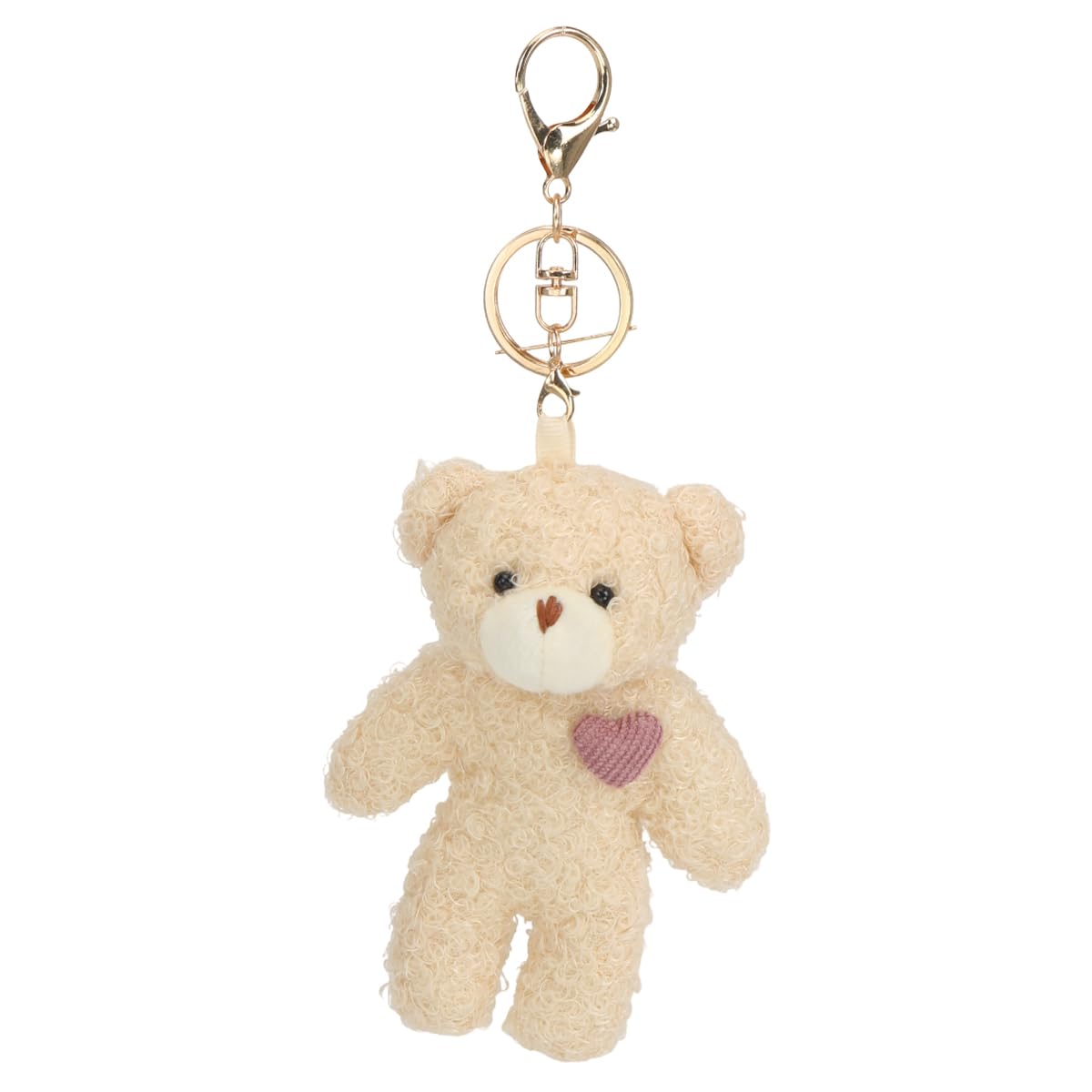 Porte-clés Ours En Peluche En Résine Avec Couronne Dorée Et Breloque