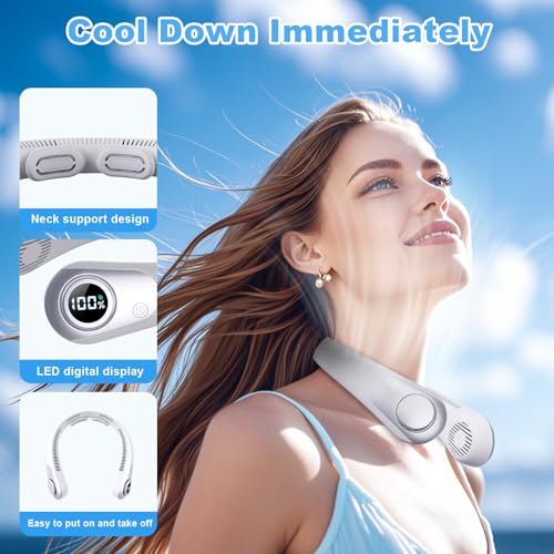 Ventilateur de cou portable sans pale refroidissement complet 5 vitesses - 3