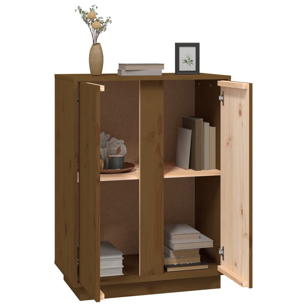 VidaXL Credenza In Legno Massello Di Pino Color Miele – 38x35x80 Cm, Resistente Alle Ammaccature