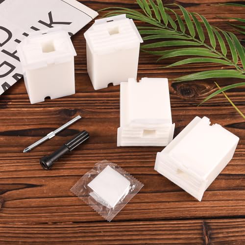 Gosknor 4stk Drucker-Abfalltintenkissen-Ersatz für EPSON Ecotank ET-2800 ET-2803 ET-4800 ET-2400 ET-2720 ET-4700 ET-2711 L3110 L3250 L3150 L3210 usw., Wartungsbox-Set mit Saugfähigem Schwamm