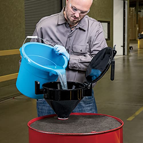 Image of PIG Drum Funnel | Burpless Steel Drum Funnel | for 20 to 55 gal. Plastic or Steel Drums w / 2 inch NPT | Black | DRM1125-BK-NPT