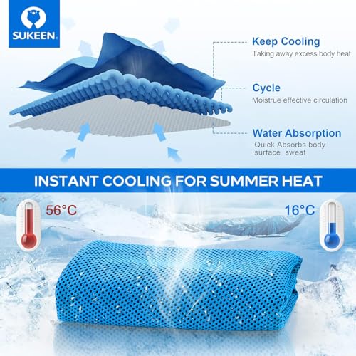 Image of KUEN [4 Pack] Cooling Towel (40 inchx12 inch), Ice Towel, Soft Breathable Chilly Towel, Microfiber Towel for Yoga, Sport, Running, Gym, Workout,Camping, Fitness, Workout & More Activities