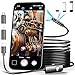CARPDIM [Dual-Lens] Endoscope Camera with Light,1980P Borescope Inspection Camera with 8+1 Adjustable LED Lights IP68 Waterproof 16.5FT Semi-Rigid Snake Cord Camera for iPhone, iPad and Android Phone
