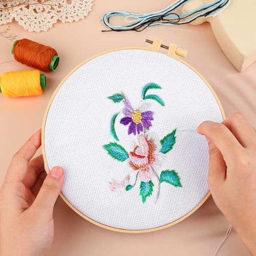 Image of Aida Cloth Big Size Cross Stitch Fabric White Buckram Mesh Embroidery Classic Reserve Supplies for Home DIY 19.7 x 19.7 Inch