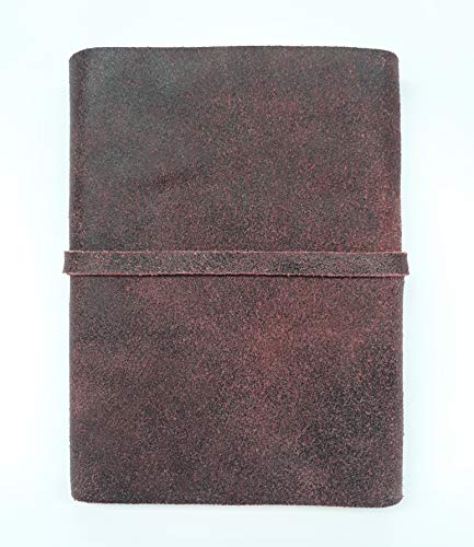 Diários de Viagem em Couro Caderno Médio (Vermelho Estonado)