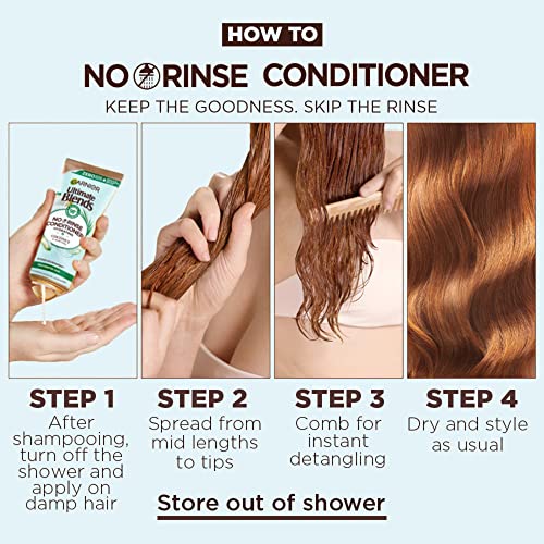 Garnier Ultimate Blends Coconut & Aloe, Hydrating No-Rinse Conditioner, For Normal Hair, 100% Vegan Formula, 200ml - Image 6