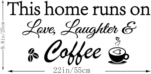 Miniatura 3 de This Home Runs on Love Laughter and Coffee - Calcomanías de vinilo removibles para pared, decoración del hogar