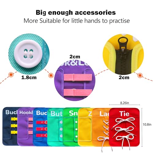 Creatoy Montessori Fine Motor Toys for Toddlers, Basic Life Skills Early Learning Sensory Toys for 2 3 4 5 Year Old, Learn to Dress Preschool Homeschool Kindergarten Must Haves - Image 4