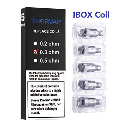 THORVAP 5Pcs Resistenza (0,3 oHm), Vaporizzatore Sub Ohm Coil per IBOX TC 60W KIT, Serie THORVAP Top Fill Atomizer, senza nicotina né tabacco, senza liquido