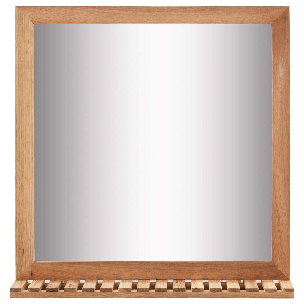vidaXL Espejo de Cuarto de Baño Vitrina Casa Hogar Accesorios Complementos Decoración Cuidados Salud Sanitarios 60x12x62 cm Madera Nogal Maciza