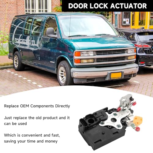 Image of Rear Right Door Latch Lock Actuator Assembly - Compatible for GMC Savana 1500 1996-2014 for Chevrolet Express 1500 1996-2014 for Chevrolet P30 1996-1999 - Replace Part 22834664