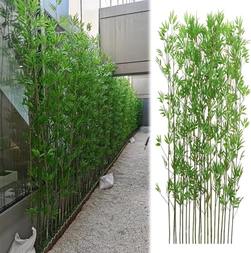 ZYFBD Lot de 5 arbres en plastique pour l'extérieur, plantes artificielles en bambou de 2 m de haut pour décoration extérieure, clôture de jardin, brise-vue et entrée de cour – vue 2