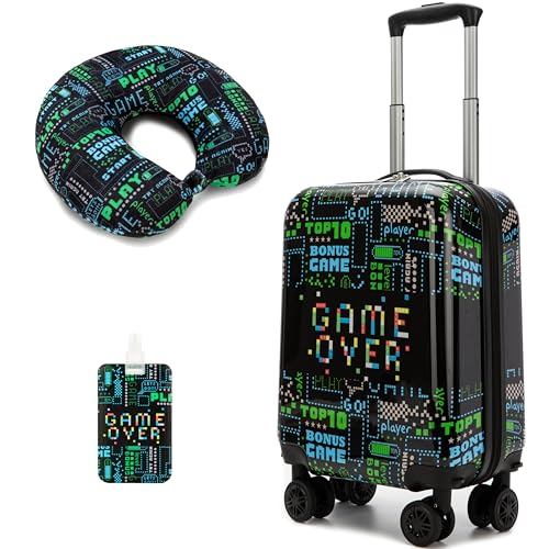 HTgroce Maleta Infantil Niños, Maletas De Viaje con Almohadas de Viaje, Maleta de Cabina