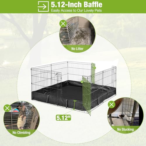 GUTINNEEN Rabbit Pet Playpen Guinea Pig Cage with Waterproof PVC Bottom Liner, Triple Fixing Cage for Rabbit, Guinea Pigs, Bunny, Hedgehog, Small Animal Indoor Playpen, 48''L x 48''W x 24''H by GUTINNEEN - Used condition - Image 5