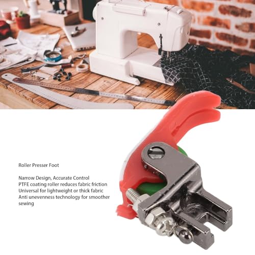 Prensatelas Roller Estrecho Plástico Rojo para Máquina de Coser miniatura 3