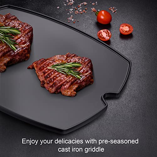 7582 Cooking Griddle for Weber Q100 Q1200 Q1400 Q120 Q1000 Gas Grills, 50060001 51060001 52020001,BBQ Accessories for Weber Baby Q, Cast Iron,1 Pack by LS'BABQ - Image 6