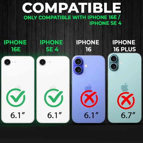 Image of AESTMO iPhone 16E / SE 4 Back Cover | 360 Protection | Crystal Clear Hard Back Transparent | Compatible with MagSafe Accessories for iPhone 16E / SE 4 (PC+TPU, Black Bumper)