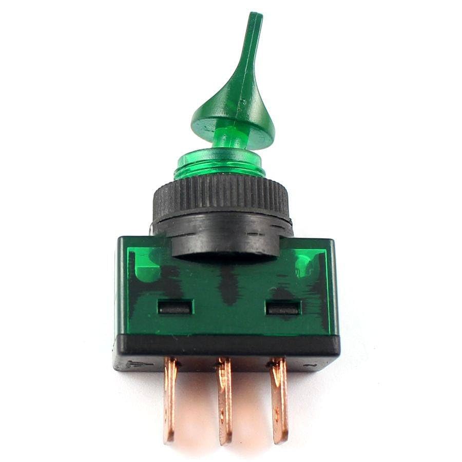 2 Pcs Green Universal LED Toggle Switch 3 Pin 12V for Car Boat Marine