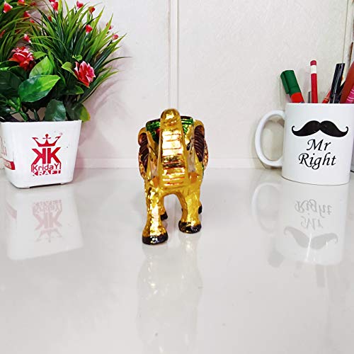 Image of KridayKraft Metal Elephant Small Size Multicolor for Showpiece Enhance Your Home,Office & Table and Gift for Have House Warming Anniversaries, Birthday...