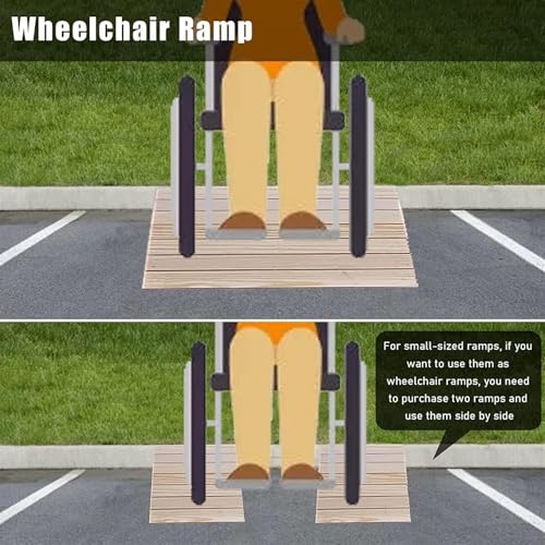 Rampa de umbral para sillas de ruedas y scooters de movilidad, rampa de madera para un fácil acceso en la puerta delantera