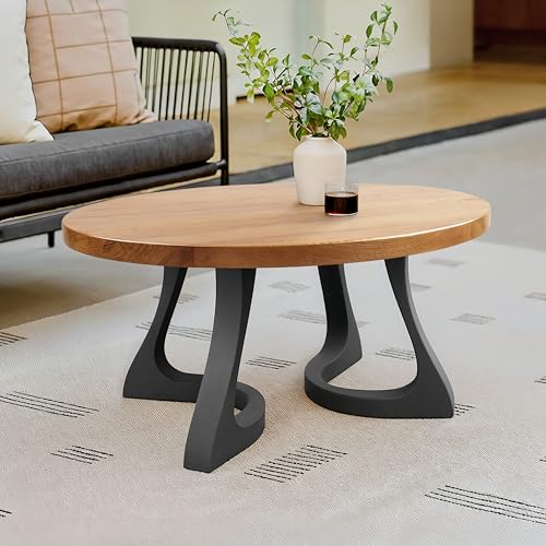 Flowyline 16 H 117 Uzar Handcrafted Black Metal Table Legs and Bases for Bench | Steel Coffee Table Legs | Rust-Resistant Adjustable Furniture Legs | DIY Mid-Century Modern Indoor/Outdoor