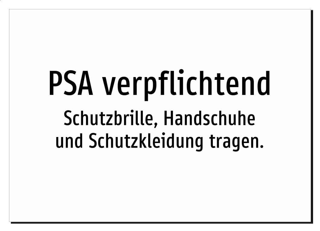 43740-DE-T-09 | PSA verpflichtend - Schutzbrille, Handschuhe und