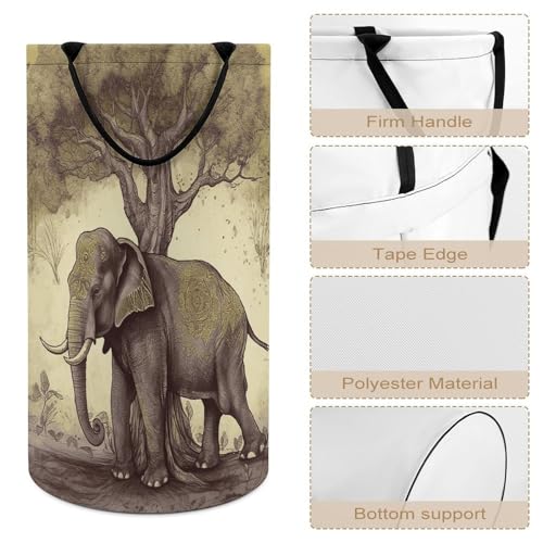 Grand panier à linge éléphant pliable et imperméable pour chambre - 5