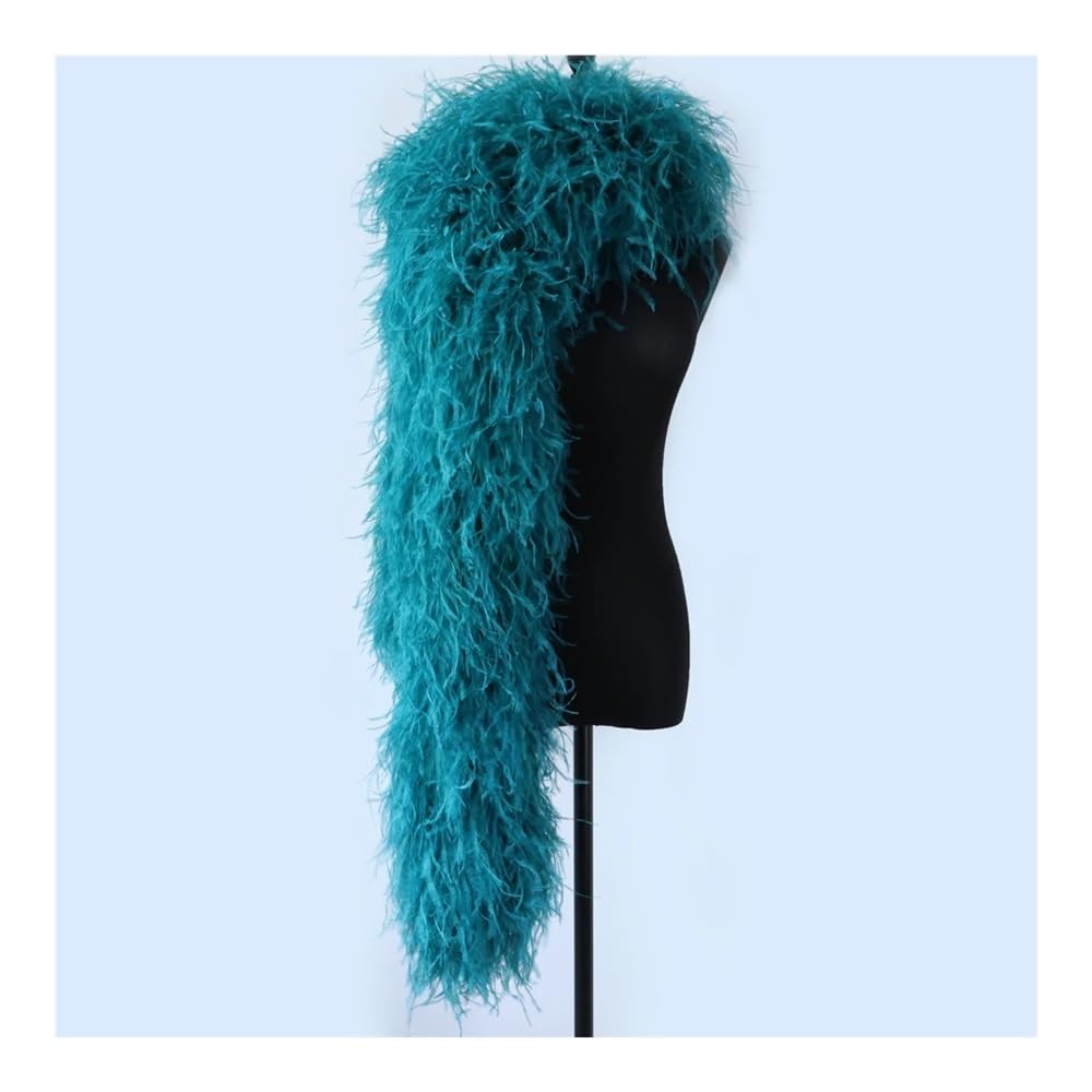 Forniture artigianali fai da te, Boa naturale con piume di struzzo naturale, decorazione da cucito per donne, feste, centrotavola per decorazione della tavola, accessori da cucito (blu cielo, 15