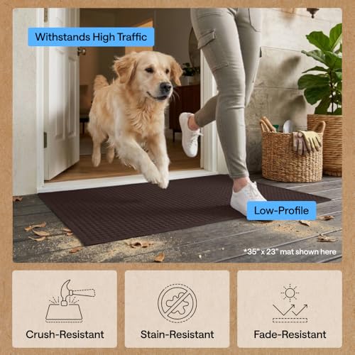 Image of GORILLA GRIP Ultra Absorbent Front Door Mat Outside Entrance, 47x35, Traps Dirt and Moisture, HydroABSORB Indoor Outdoor Doormat Holds Up to 6 Cups Water, Stain and Fade Resistant Welcome Mat, Coffee