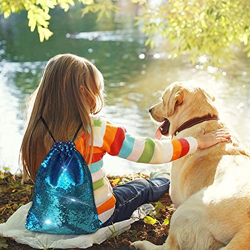 Alritz Mermaid Sequin Drawstring Bags Reversible Sequin Dance Bags Gym Backpacks For Girls #TOP1