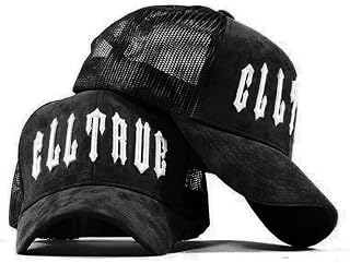 Faux Suede Leather Trucker Hat (Culture Black) - Adjustable Mesh Baseball Cap